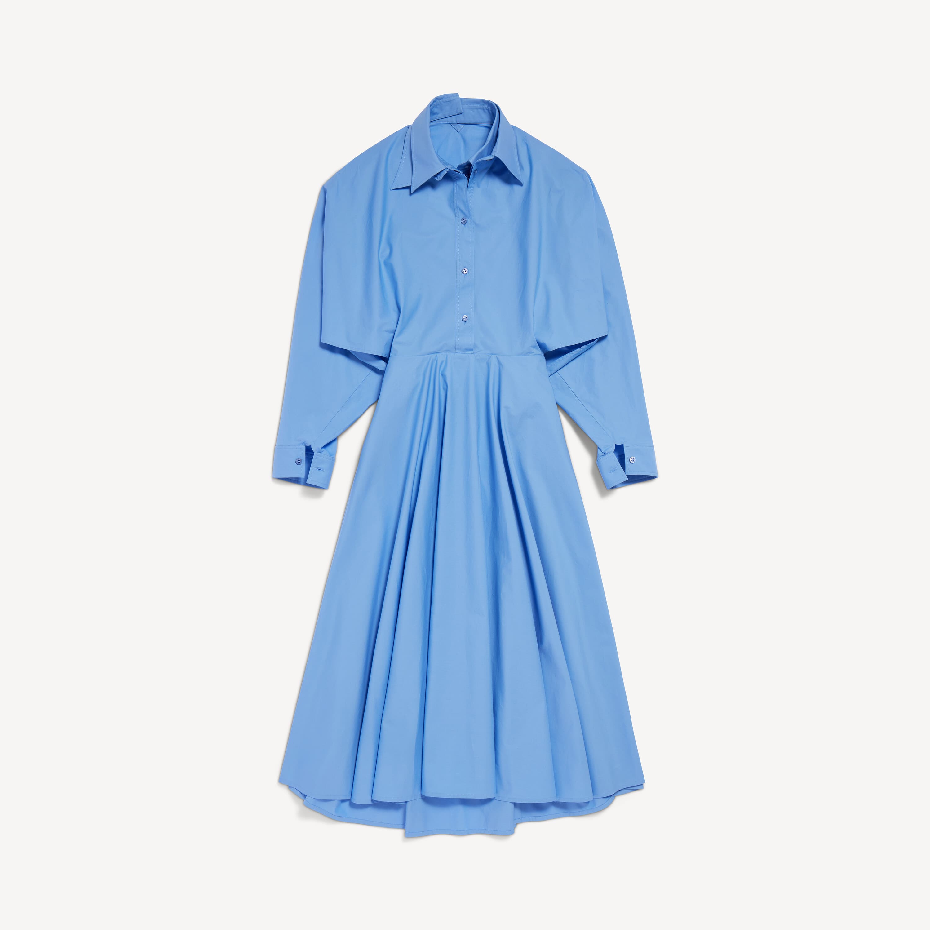 Balenciaga - Women's Long Poplin Dress in Light Blue