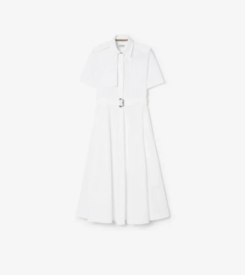 Burberry - Cotton Poplin Shirt Dress in Optic white