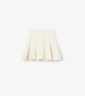 Burberry - Fit-and-flare Cotton Mini Skirt in Tundra white