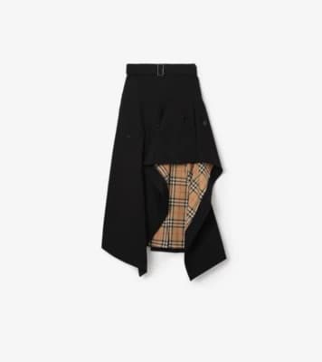 Burberry - Gabardine Asymmetric Trench Skirt in Black