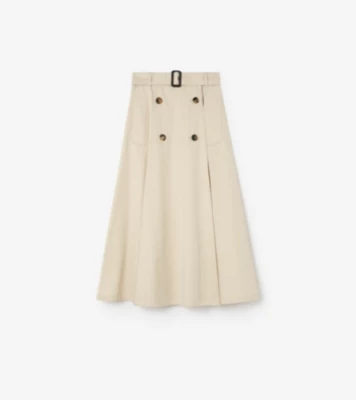 Burberry - Gabardine Trench Midi Skirt in Clam beige