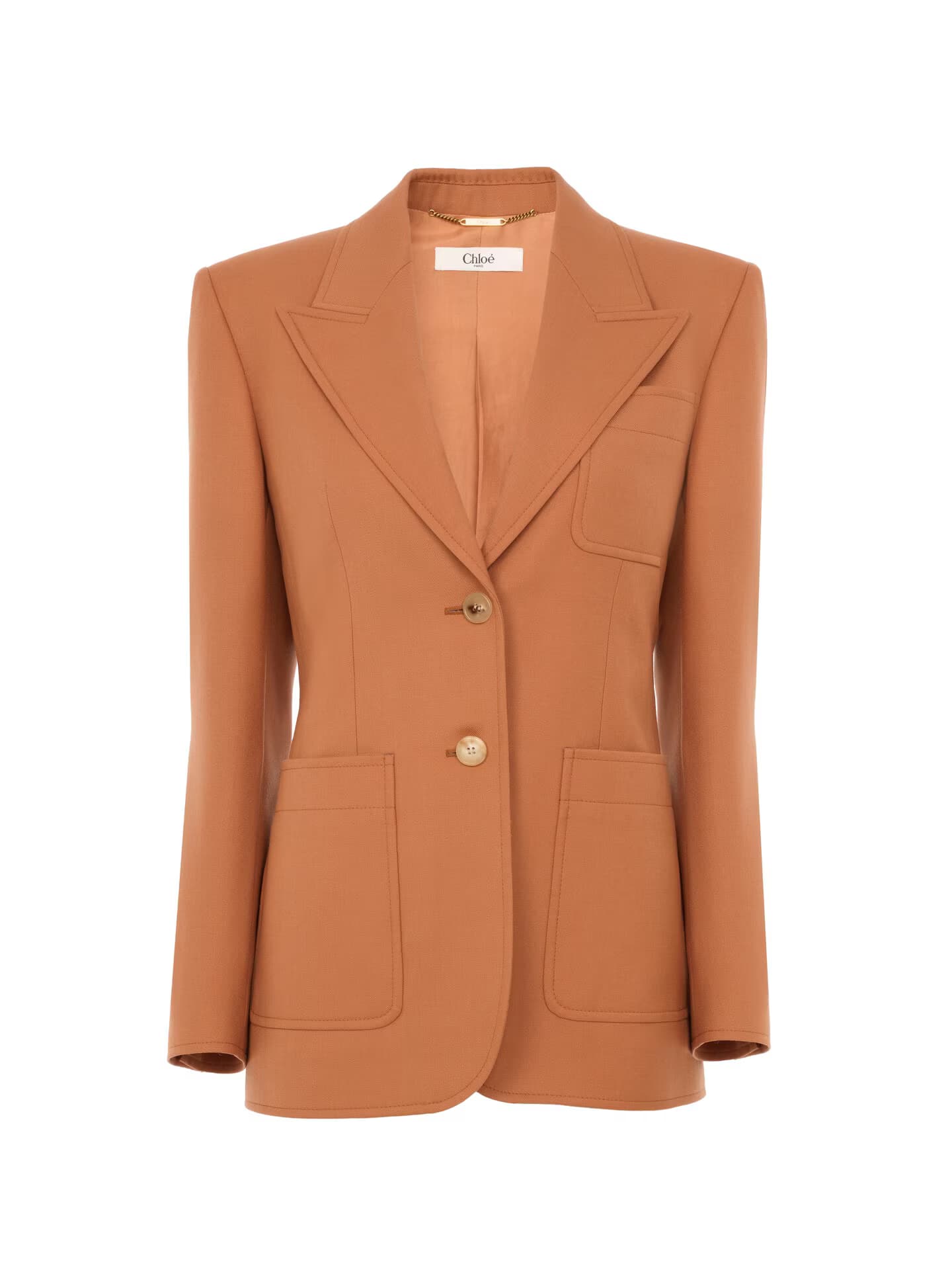 Chloé - Single-breasted tailored jacket in wool gabardine
