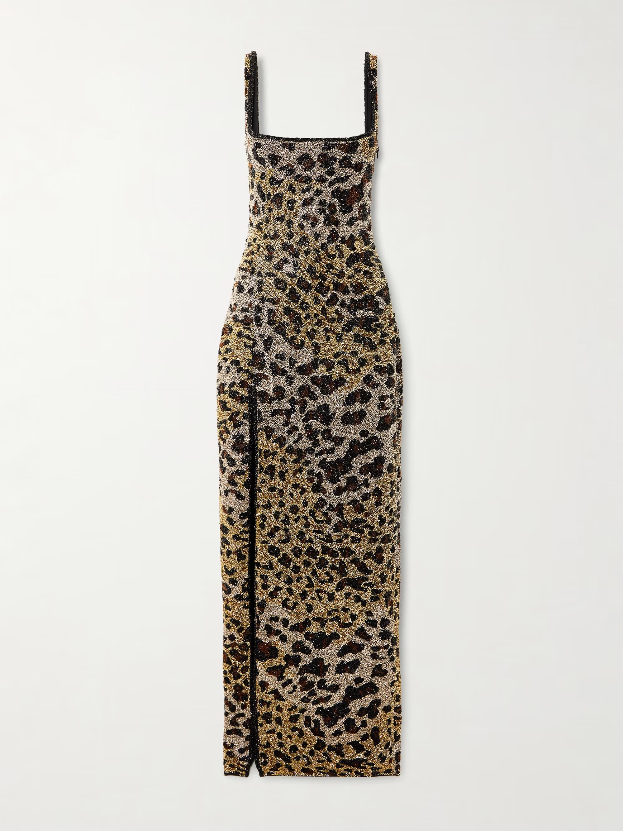 CLIO PEPPIATT - Eartha embellished leopard-print stretch-mesh gown