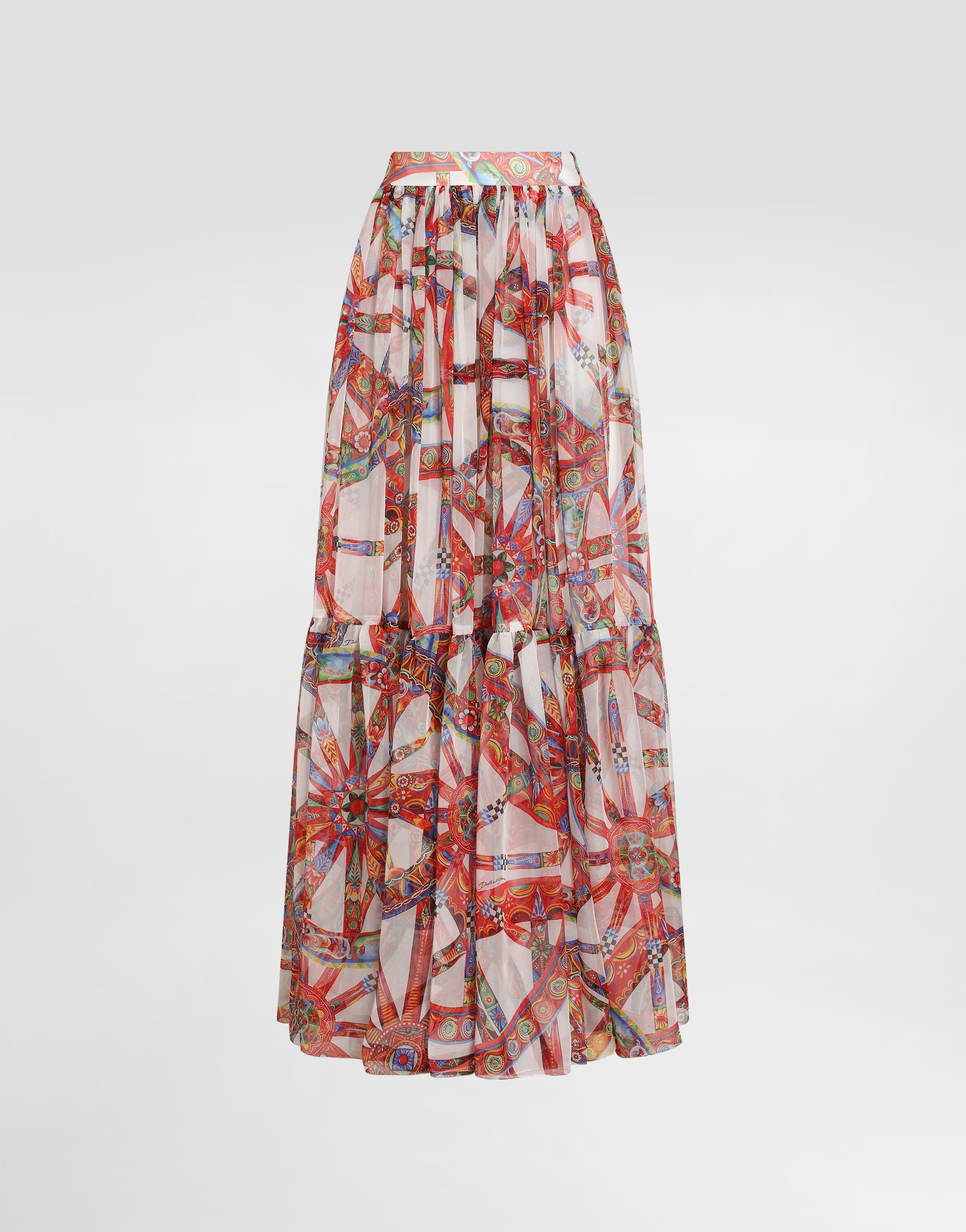 Dolce & Gabbana - Carretto-print long chiffon skirt