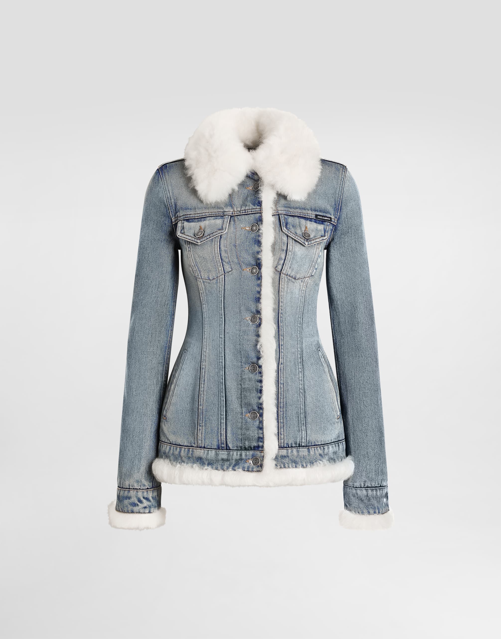 Dolce & Gabbana - Denim jacket with fur effect details