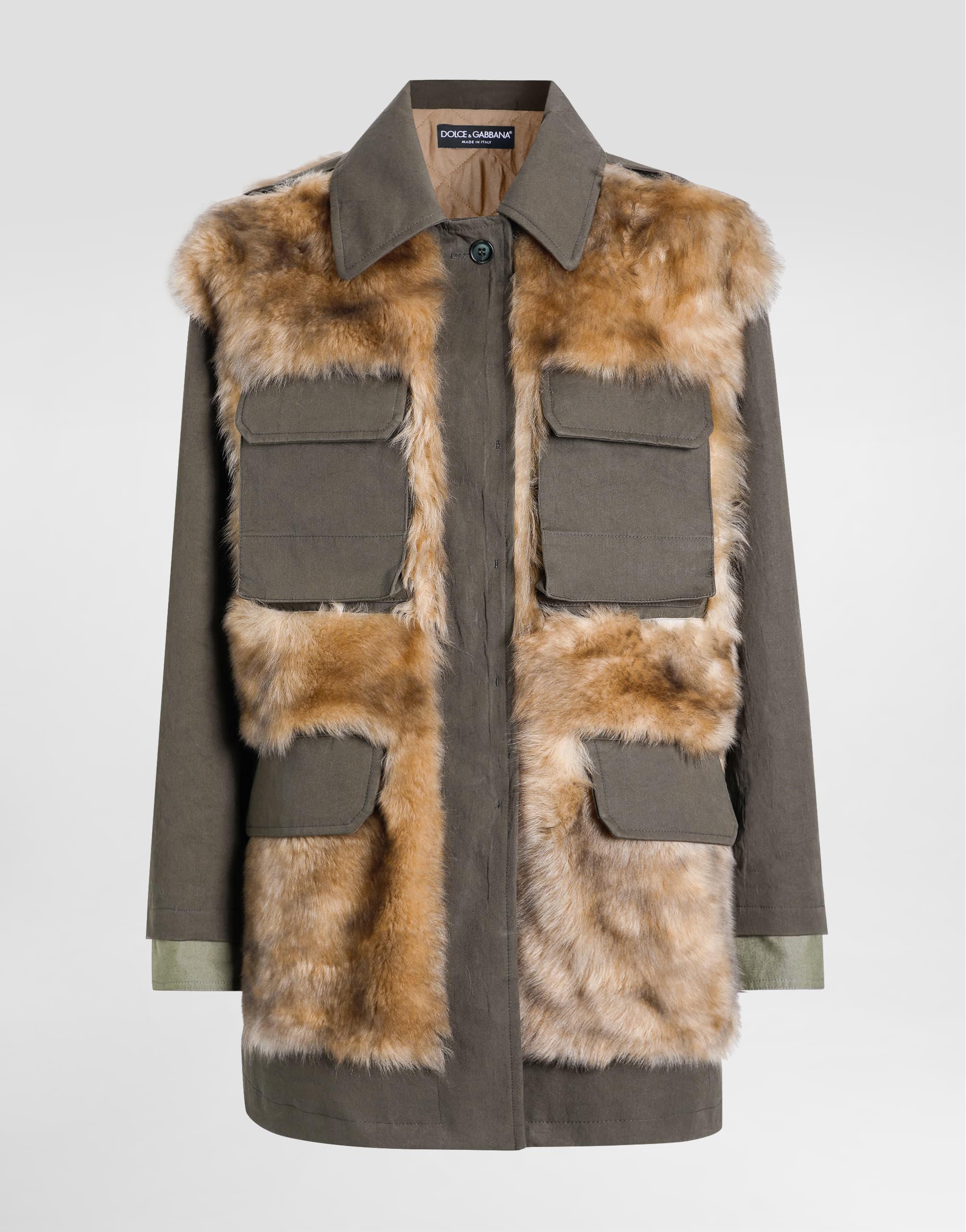 Dolce & Gabbana - Long jacket in resin-coated gabardine