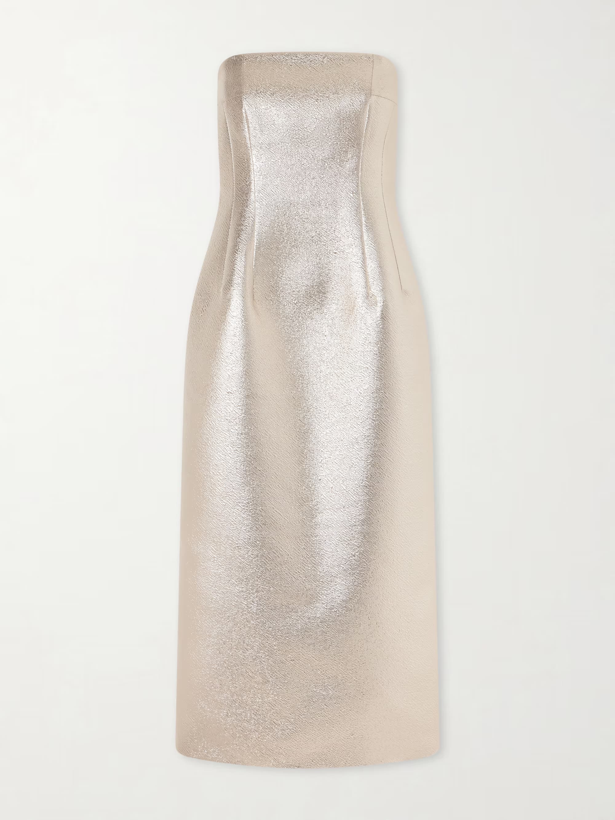 EMILIA WICKSTEAD - Leila strapless metallic cloque midi dress