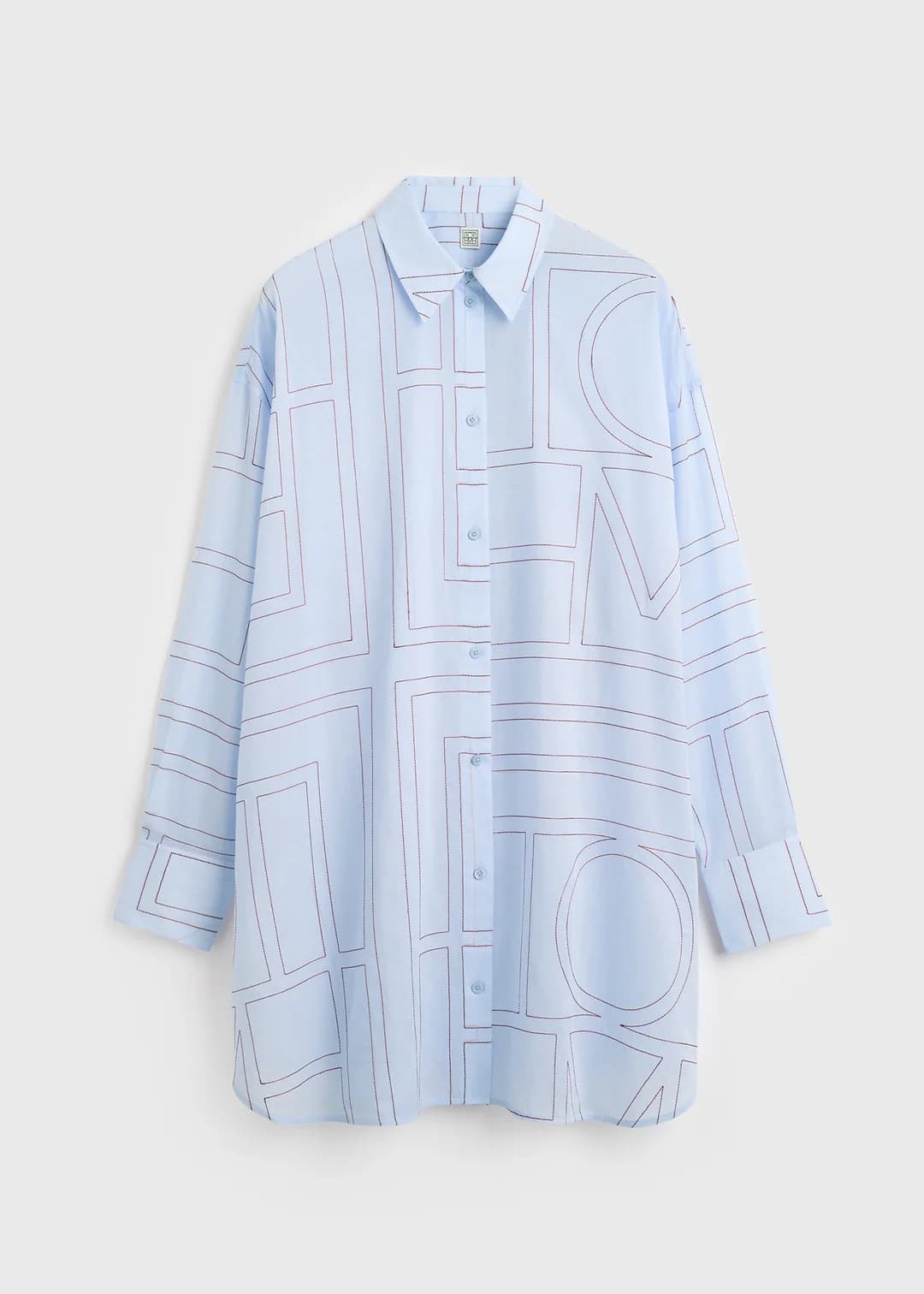 TOTEME - Long summer shirt sky/red