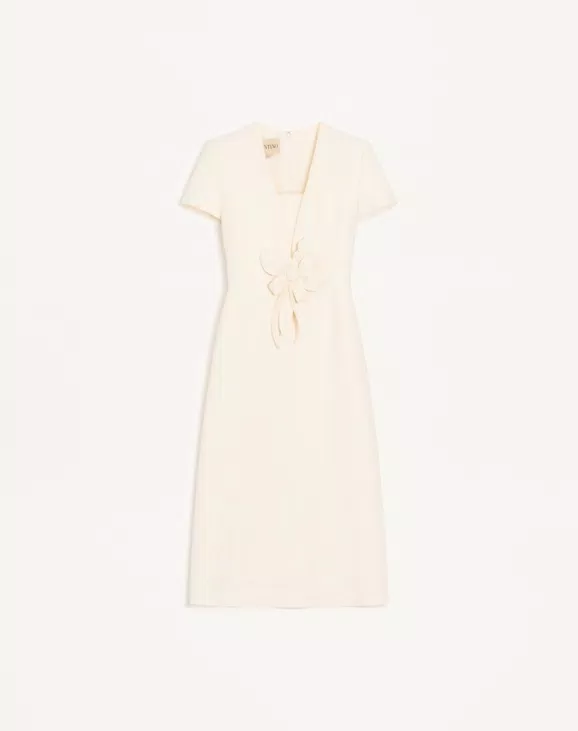Valentino - Embroidered Crepe Couture Midi Dress