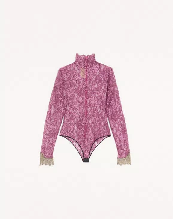 Valentino - Lace Bodysuit for Woman in Maroon