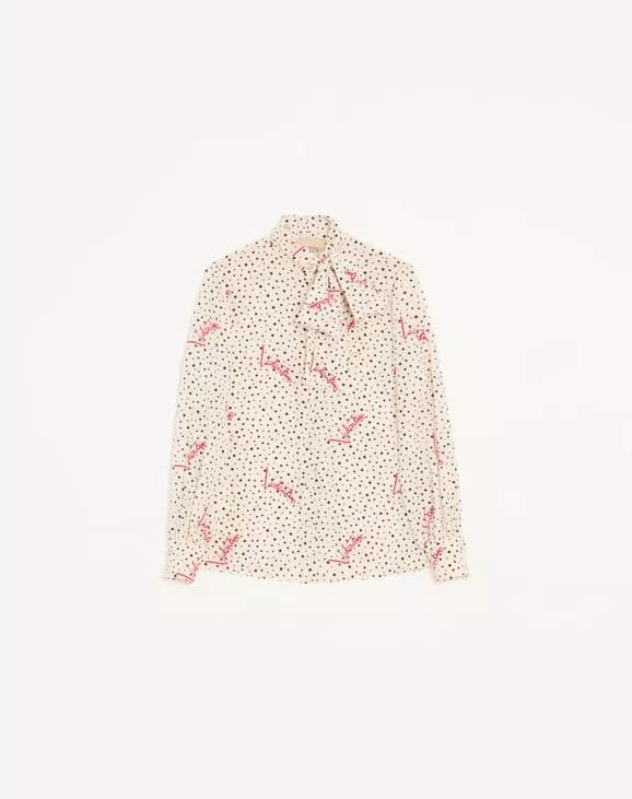 Valentino - Plus De Pois Crepe De Chine Bubble Shirt