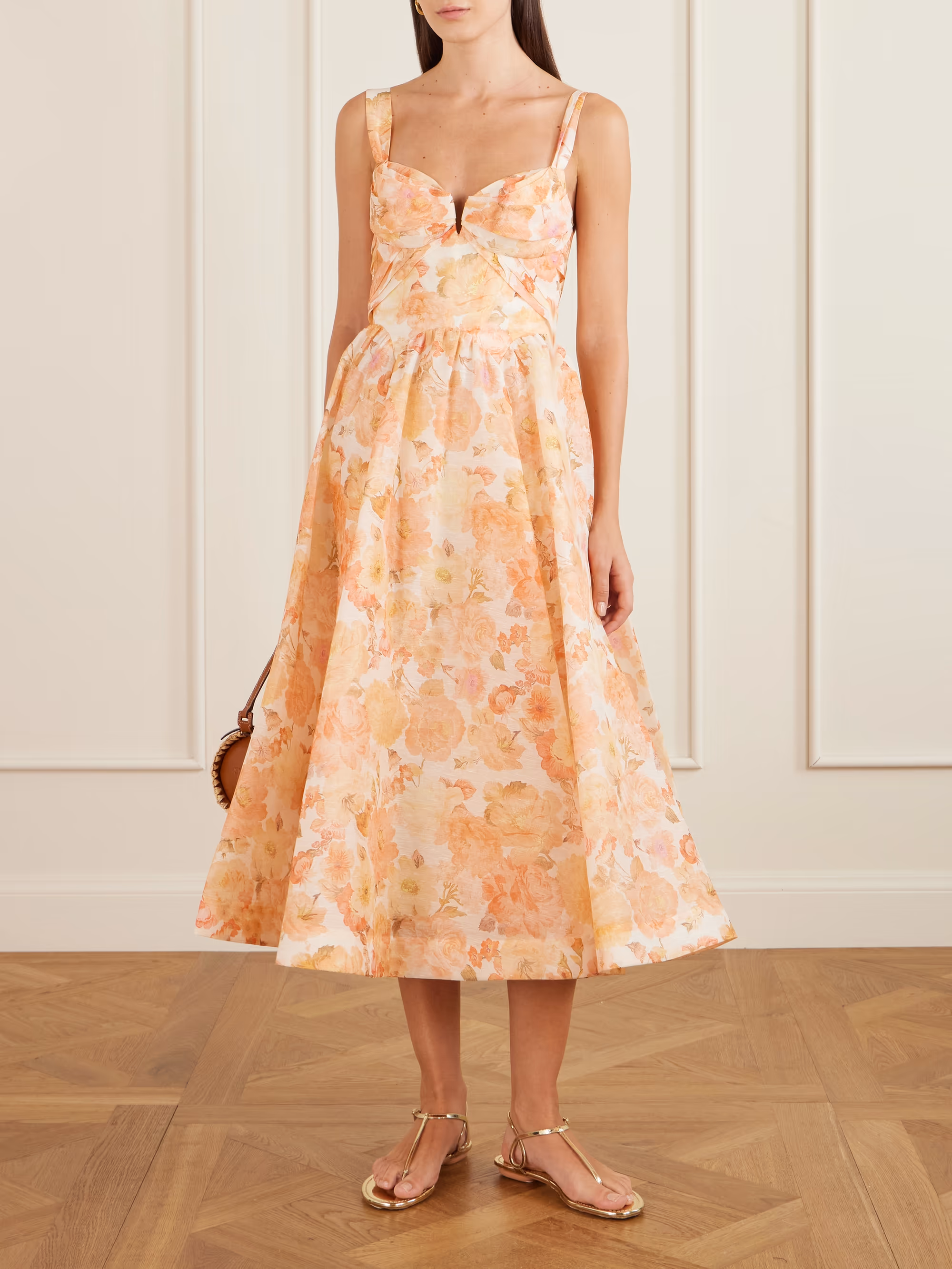ZIMMERMANN - Rebellion floral-print linen and silk-blend bustier