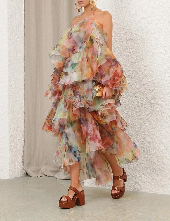 Zimmermann - Luna Fanned Maxi Dress